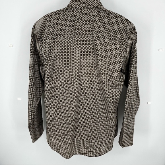 Wrangler Wrancher Long Sleeve Pearl Snap Geometric Print Western Cowboy Sz LG - Picture 4 of 8
